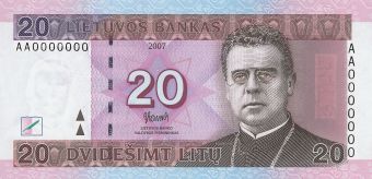 20 Lithuanian litas banknote