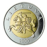 5 Lithuanian litas coin (issued 1998, 1999)