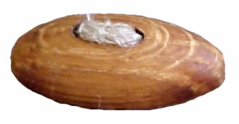 WB06 darkened apple-tree wood button. Sold in package of 10 piec