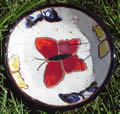 White round plate with butterflies